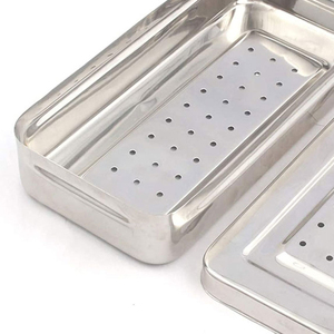 Bandeja Reutilizable para Hospital, Caja de Acero Inoxidable Perforada de 25x12x5cm para Esterilización de Instrumentos Médicos - Product Image 5