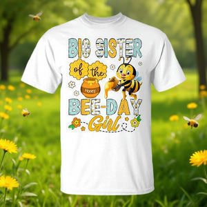 Maglietta Personalizzabile per Festa di Compleanno a Tema Ape per Ragazze, Sorella Maggiore del Giorno dell'Ape per Bambini - Product Image 2
