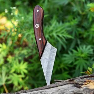 Cuchillo de caza hecho a mano de Damasco Skinner con Funda de cuero OEM compatible con espiga completa para Camping y supervivencia cuchillo de caza - Product Image 2