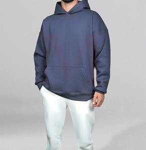 2024 calidad premium hombres XL pulóver Sudadera con capucha personalizada 100% algodón de gran tamaño hombros caídos invierno estampado Puff técnica sólida - Product Image 1