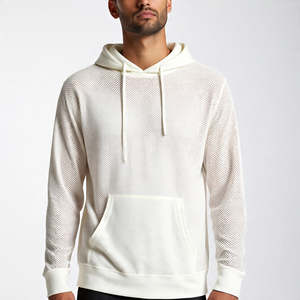 Entraînement Fisher Mesh Hoodie Hommes Gilet Fitness Exercice Voir À Travers À Manches Longues Résille Maille À Capuche Tops Singlets Hommes - Product Image 2