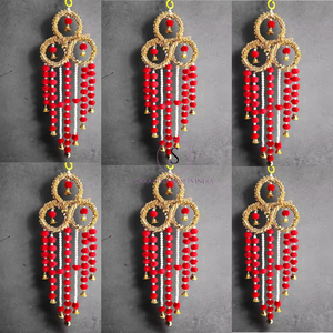 Trendy Beautiful Designer Artificial <b>Flower</b> Garland Pompom <b>Flower</b> Hanging Gotta Patti Work Hanging for Diwali, Wedding Decor - Product Image 6