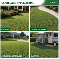Gazon synthétique hybride Turfnest pour jardin, pelouse, cour, aménagement paysager commercial, gazon vert personnalisé en rouleau jusqu'à 4m x 50m