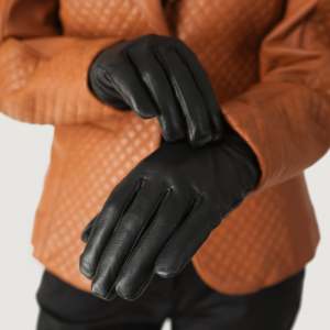 Saltor Comfortable Black Full Grain Sheepskin Dress Gloves Wrist Length <b>Wool</b> Lined Keeping Warm Business & Daily Use - Product Image 4
