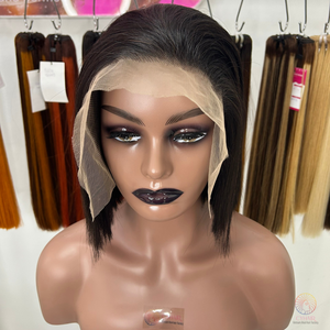 Perruque Bob Frontal 13X4 8 Pouces Os Cheveux Raides Double Tiré 100% Vietnamien Remy Cheveux Bob Perruque Prix Usine - Product Image 4