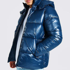 Veste matelassée bleu brillant pour homme, isolée, chaude pour l'hiver, à capuche, légère, doublure douce, imperméable, coupe-vent, 100 grammes - Product Image 3