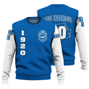 Sweat-shirt à col rond pour femme Zeta Phi Beta Sorority, bleu, 1920, lettre grecque brodée - Product Image 3