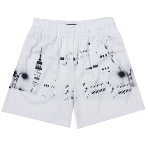 Short d'entraînement d'été pour homme grande taille Short de plage en maille respirante à séchage rapide avec logo personnalisé et sublimation à motif uni - Product Image 6