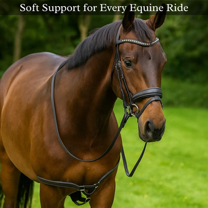 Bride de luxe en cuir pour cheval avec cristaux |   Bridon de course de chevaux en strass |   Fournitures Équestres Premium en Gros - Product Image 2