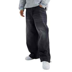 กางเกงยีนส์ทรงแบ็กกี้สไตล์สตรีทแวร์สำหรับผู้ชาย ผ้าเดนิมคอตตอนฟอกสีเข้มแบบวินเทจ แต่งขาดๆ  แฟชั่นกางเกงยีนส์ทรงแบ็กกี้สำหรับผู้ชาย - Product Image 3