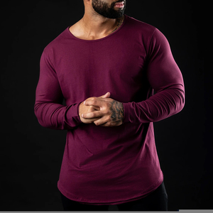 T-shirt streetwear personnalisé T-shirt en coton délavé à l'acide sérigraphie surdimensionnée T-shirts à manches longues double couche à manches longues pour hommes - Product Image 3