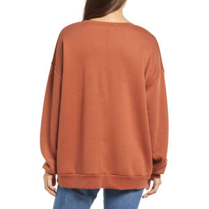 Sudadera de cuello redondo para mujer de gran tamaño con nuevo diseño, sudaderas lisas para mujer, Jersey/suéter holgado a la moda - Product Image 5