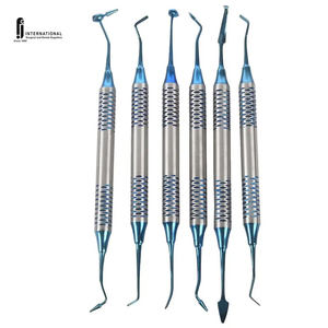 Ensemble de 6 pièces à forte demande d'instruments de remplissage composites dentaires de source d'alimentation manuelle de qualité allemande Instruments chirurgicaux FJINTL - Product Image 1