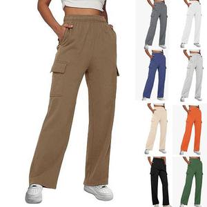 Pantalones de chándal femeninos de alta calidad, pantalones de chándal sueltos de entrenamiento con bolsillos básicos - Product Image 2