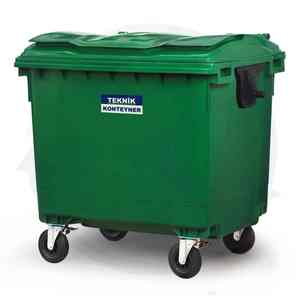 Conteneur de déchets de luxe en plastique 1100L du fabricant turc vert ODM OEM de haute qualité avec Offre Spéciale de logo privé - Product Image 3