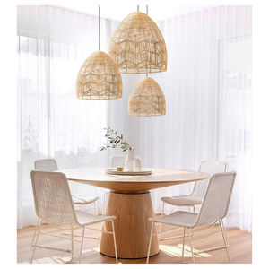 Lampe en rotin tissée à la main personnalisable et économe en énergie Suspension en bambou durable Fabricant du Vietnam Service OEM ODM - Product Image 1