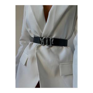 Ceinture pour femme avec boucle serpent, ceinture pour pantalon, ceinture pour veste, ceinture pour robe, ceinture pour chemise - Noir-Argent - Product Image 4