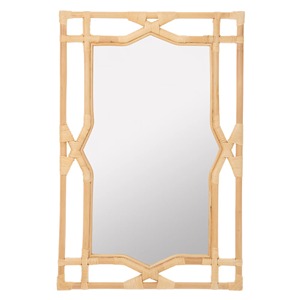 Espejo de pared cuadrado de ratán tejido Art Deco clásico estilo Simple para boda dormitorio sala de estar baño decoración del hogar - Product Image 1