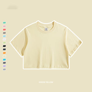 Top corto personalizado para mujer para el verano, Camiseta corta rentable para mujer, Top corto de manga corta de gran tamaño, camiseta para mujer 2025 - Product Image 3