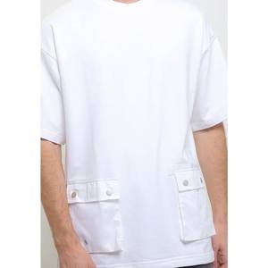 เสื้อยืดคอกลมสำหรับผู้ชาย, ผ้าฝ้าย100% โอเวอร์ไซส์หรูหราสำหรับสวมใส่ทุกวันมีกระเป๋าสองใบด้านหน้า - Product Image 5