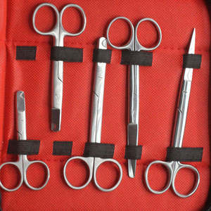 Ensemble d'instruments chirurgicaux manuels en acier inoxydable de base, kit de chirurgie mineure avec ciseaux, pinces, porte-aiguilles par SurgiRight - Product Image 2