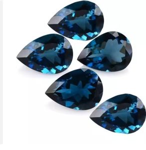 7X10mm Poire Cut Naturel Londres Bleu Topaze En Gros Usine Prix Haute Qualité À Facettes Pierres Précieuses En Vrac Par Carat TOPAZ - Product Image 1