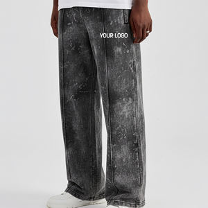 กางเกงสเวตแพนท์ทรงตรงแบบลำลองสั่งตัดพิเศษ ล้างสีแบบแอซิด สไตล์สตรีทแวร์สุดเท่ ผ้าหนา สำหรับผู้ชาย - Product Image 1