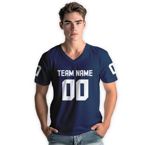 Camiseta de fútbol americano personalizada con estampado de malla, camiseta de rugby transpirable, camiseta de entrenamiento de juego, camiseta de fútbol de talla grande para hombres/niños - Product Image 1