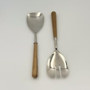 Juego de Cubiertos de Acero Inoxidable 202 con Mango de Madera, Juego de Cubiertos para Boda, Tenedor Mate, Cuchara, Servidor de Ensaladas para Restaurantes - Product Image 6
