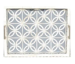 Bandeja decorativa elegante para servir para Decoración de cocina, bandeja para servir con incrustaciones de hueso para bandeja para servir en la encimera del fabricante indio - Product Image 5