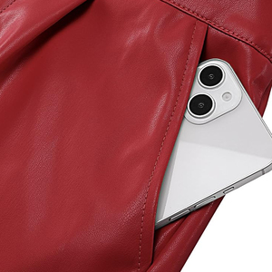 Shorts en cuir pour femmes, couleur unie, taille haute, poches latérales, shorts décontractés à la mode pour femmes, au prix de gros - Product Image 6