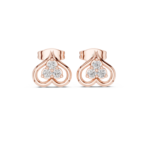 Lab Diamond <b>Heart</b> Shape <b>Earrings</b> 0.24 CT 18KT, 14KT, 10KT Gold & 925 <b>Silver</b> Rose, Yellow, White Gold VVS-VS Clarity, - Product Image 1