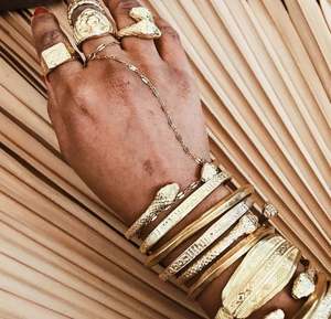 Brazaletes de latón, pulseras apiladas, joyería africana, joyería egipcia, brazaletes de oro, pulseras de oro, puños ajustables - Product Image 6