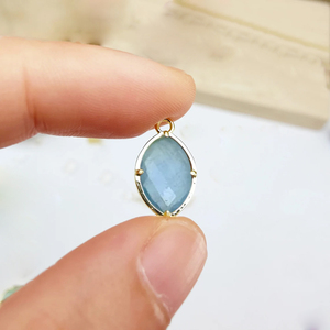 Aigue-marine naturelle Marquise lunette pierre précieuse authentique 925 argent Sterling fin pendentif breloque pour la fabrication de bijoux à bricoler soi-même en gros - Product Image 1