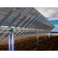 Support de montage photovoltaïque en acier robuste pour système de suivi solaire à axe unique plat, compatible avec panneaux solaires de 1 MW à 10 MW, avec entraînement de rotation Follow Sun