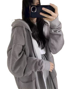 เสื้อมีฮู้ดน้ำหนักเบาสำหรับผู้หญิงมาใหม่พร้อมไหล่ตกและแขนยาวสำหรับสวมใส่กลางแจ้งในฤดูหนาว - Product Image 2