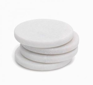Nouveaux sous-verres en marbre blanc de qualité supérieure Lot de 4 sous-verres en pierre absorbante pour les boissons et la protection de la table Sous-verres élégants de luxe - Product Image 5