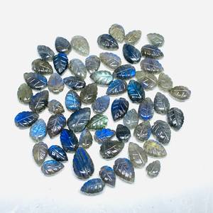 2,5,6,7,8,9,10 Piezas de Labradorita 100% Natural Tallada en Forma de Hoja, Piedra Preciosa Tallada en Forma de Hoja para Joyería, 8-10 mm - Product Image 1