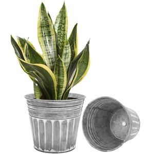 Jardinière de fleurs en métal de conception fantaisie jardinière de seaux galvanisés pour jardinières rondes décoratives faites à la main de patio de jardin - Product Image 3