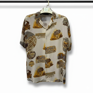 Camisa Moderna de Manga Corta para Hombre con Estampado Floral, Corte Holgado, Tela Ligera, Transpirable, Ecológica, Elegante, Ropa Casual de Verano - Product Image 1