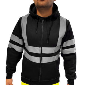 Sudadera con capucha reflectante protectora de seguridad para ropa de trabajo OEM Sudadera con capucha Softshell ligera de invierno con logotipo personalizable de alta visibilidad impermeable - Product Image 2