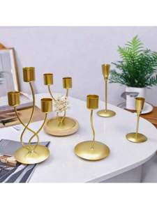 Portavelas de Metal en Espiral, Soporte Decorativo Curvo Moderno para Salas de Estar y Comedor, Venta al por Mayor - Product Image 3