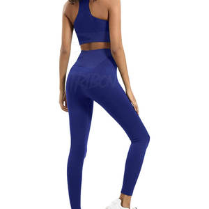 ชุดโยคะคุณภาพสูงสำหรับผู้หญิง แบบสั่งทำพิเศษ ระบายอากาศได้ดี เป็นมิตรกับสิ่งแวดล้อม ชุดออกกำลังกาย 2 ชิ้น พร้อมขอบเอวยางยืด มีโลโก้ด้านหน้า - Product Image 2