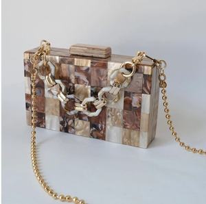 คลัทช์ลำลองคลาสสิคคลาสสิคคลาสสิค Zamzam impex ดีไซน์เรขาคณิตออกแบบได้ตามต้องการทำจากเรซิ่นสีมุกของสะสมได้ตามต้องการสำหรับงานปาร์ตี้ - Product Image 2