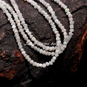 Cuentas de forma sin cortar en bruto de diamante blanco Natural de la mejor calidad, hebra de cuentas de piedra natal de abril de 4mm-6mm para collar de fabricación de joyas - Product Image 2