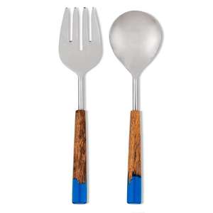 Cuillère en bois antique en bois d'acacia naturel poli et fait à la main avec poignée en résine pour accessoires de cuisine pour la maison - Product Image 6