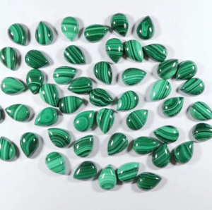 Haute qualité 5x4 MM naturel Malachite poire forme Cabochon vert pierre précieuse en vrac pour bijoux - Product Image 1