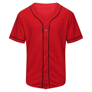 Uniforme de Béisbol Personalizado con Diseño Sublimado, Cuello en V, Poliéster, Transpirable, Secado Rápido, Conjuntos de Jersey Azul Liso para Adultos, Venta al Por Mayor - Product Image 1