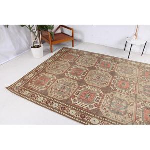 Vintage <b>Runner</b> Rug 0.5x9.6 ft, <b>Red</b> Brown Polka dot Rug Wool - Product Image 3