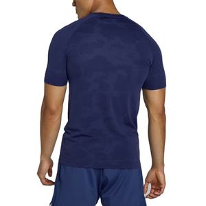 T-shirt de fitness à motif camouflage uni, coupe ajustée, sublimation, 95% polyester 5% élasthanne, extensible dans les quatre sens, fabrication OEM - Product Image 2